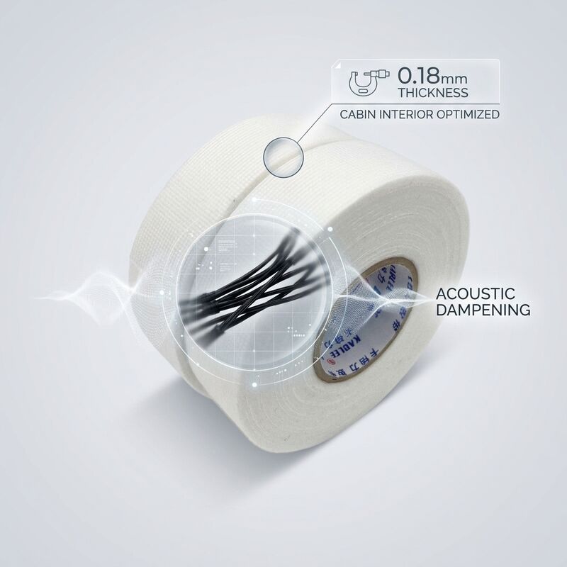 Automotive Adhesive Tape 0.28mm Wire Harness Wrap Acoustic Noise Reduction for Cabin Interior Self-Extinguishing